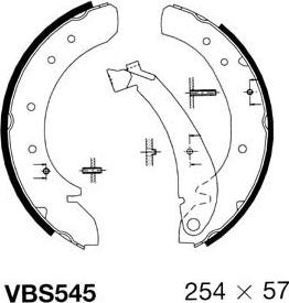 Motaquip VBS545 - Set saboti frana aaoparts.ro