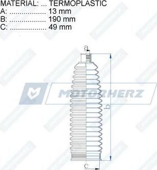 Motorherz RDZ0515MG - Burduf cauciuc, directie aaoparts.ro