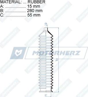 Motorherz RDZ0574MG - Burduf cauciuc, directie aaoparts.ro