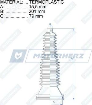 Motorherz RDZ0570MG - Burduf cauciuc, directie aaoparts.ro