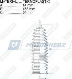Motorherz RDZ0017MG - Burduf cauciuc, directie aaoparts.ro