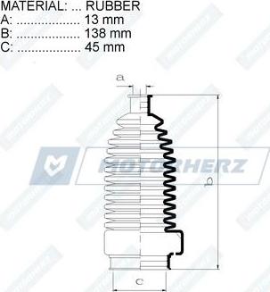 Motorherz RDZ0353MG - Burduf cauciuc, directie aaoparts.ro