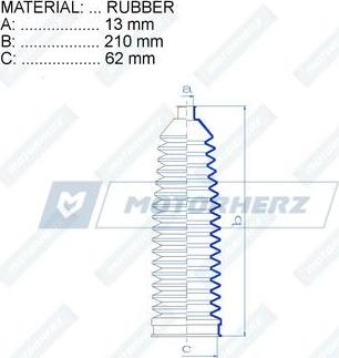 Motorherz RDZ0305MG - Burduf cauciuc, directie aaoparts.ro