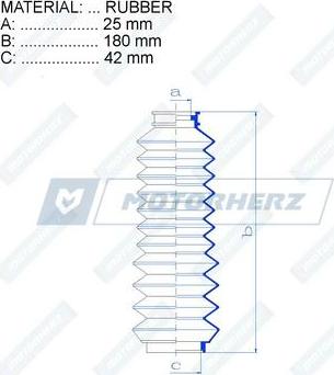 Motorherz RDZ0202MG - Burduf cauciuc, directie aaoparts.ro