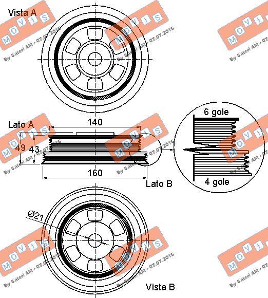 MOVIS AST9165 - Fulie curea, arbore cotit aaoparts.ro