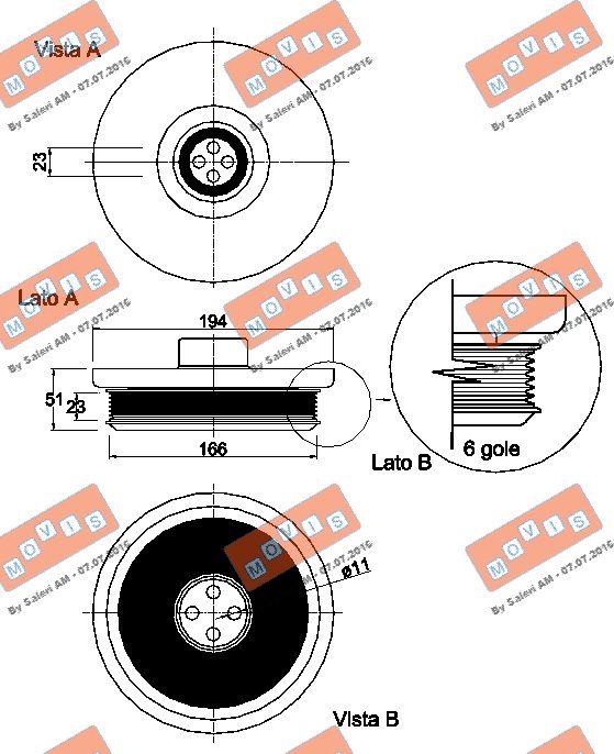 MOVIS AST9300 - Fulie curea, arbore cotit aaoparts.ro