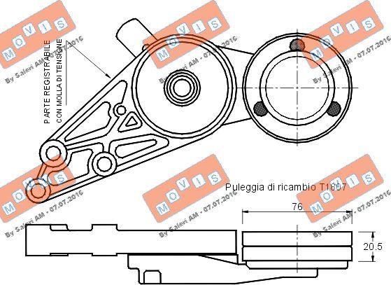 MOVIS AST1376 - Intinzator curea, curea distributie aaoparts.ro