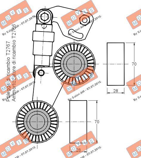 MOVIS AST2728 - Intinzator curea, curea distributie aaoparts.ro