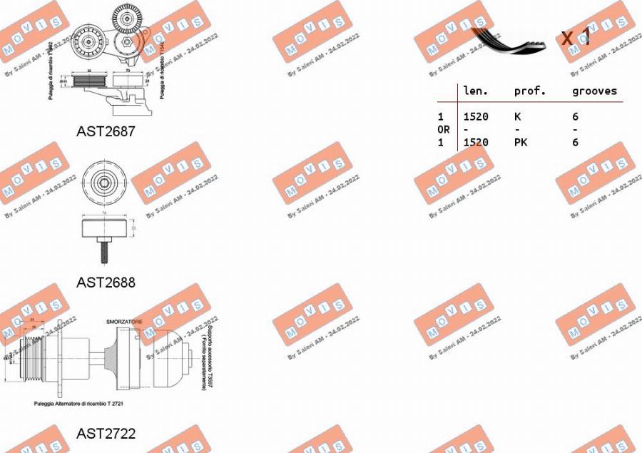 MOVIS ASTA0043 - Set curea transmisie cu caneluri aaoparts.ro