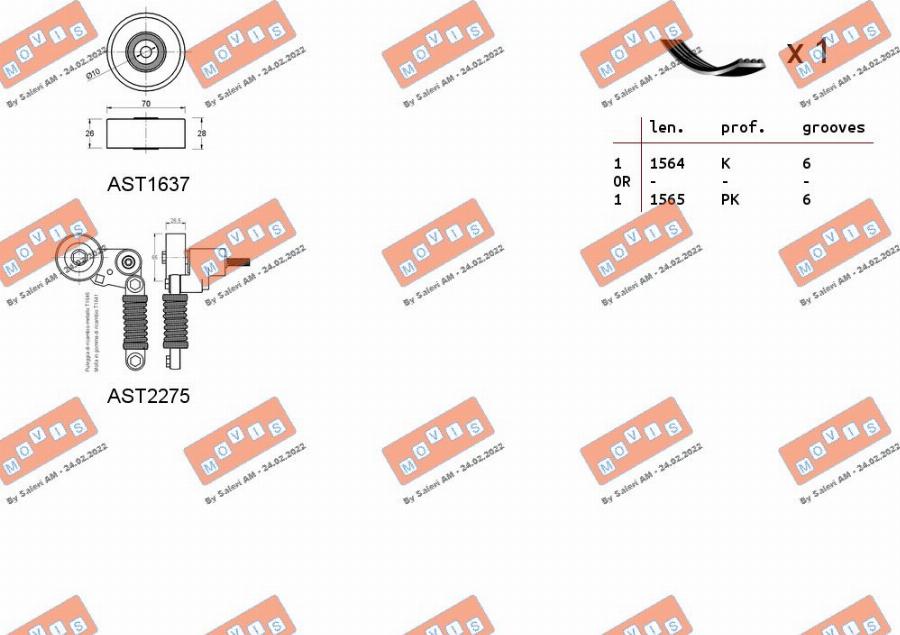 MOVIS ASTA0001 - Set curea transmisie cu caneluri aaoparts.ro