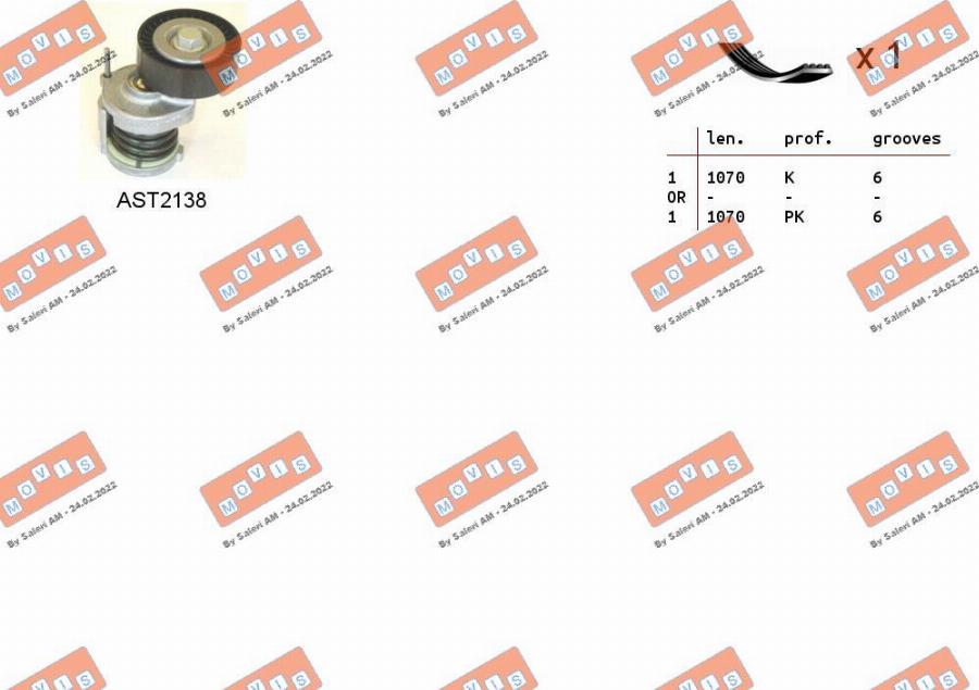 MOVIS ASTA0008 - Set curea transmisie cu caneluri aaoparts.ro