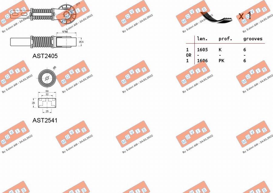 MOVIS ASTA0003 - Set curea transmisie cu caneluri aaoparts.ro