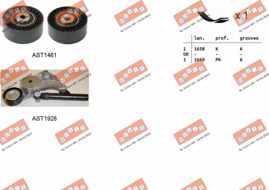 MOVIS ASTA0011 - Set curea transmisie cu caneluri aaoparts.ro