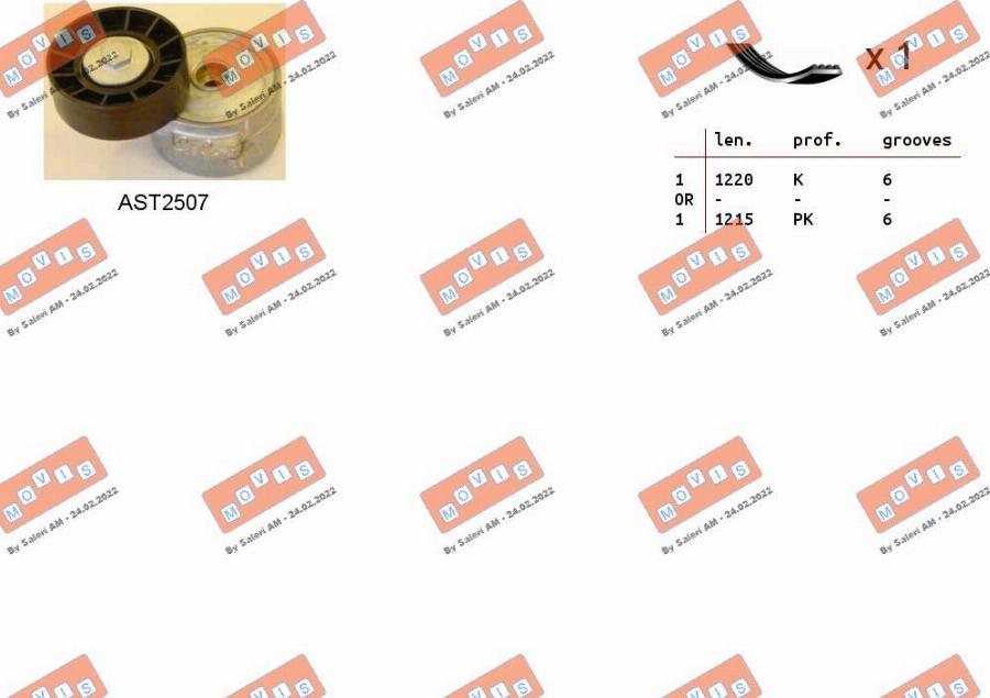 MOVIS ASTA0021 - Set curea transmisie cu caneluri aaoparts.ro