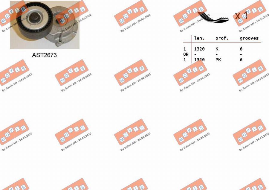MOVIS ASTA0023 - Set curea transmisie cu caneluri aaoparts.ro