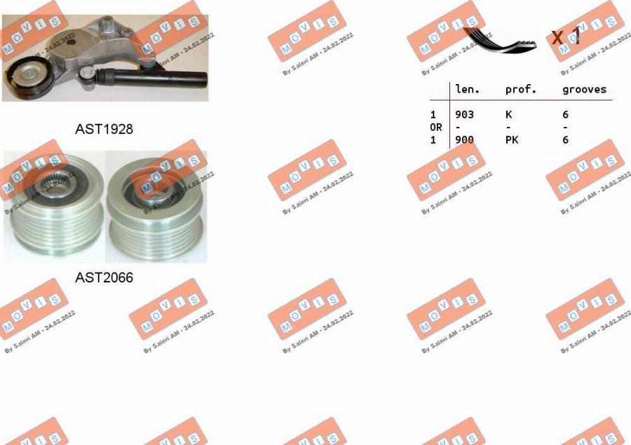MOVIS ASTA0109 - Set curea transmisie cu caneluri aaoparts.ro