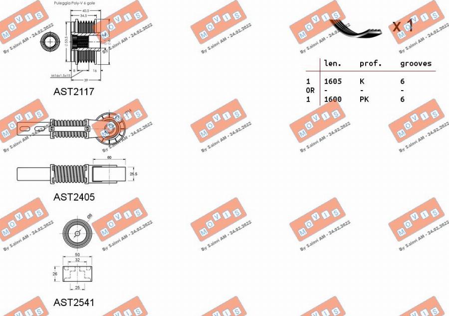 MOVIS ASTA0107 - Set curea transmisie cu caneluri aaoparts.ro