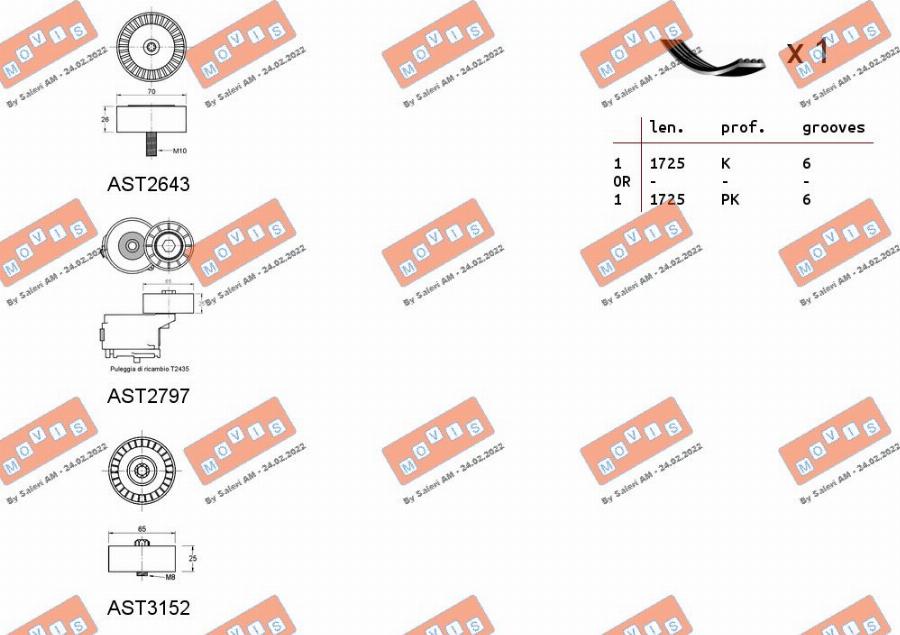 MOVIS ASTA0119 - Set curea transmisie cu caneluri aaoparts.ro