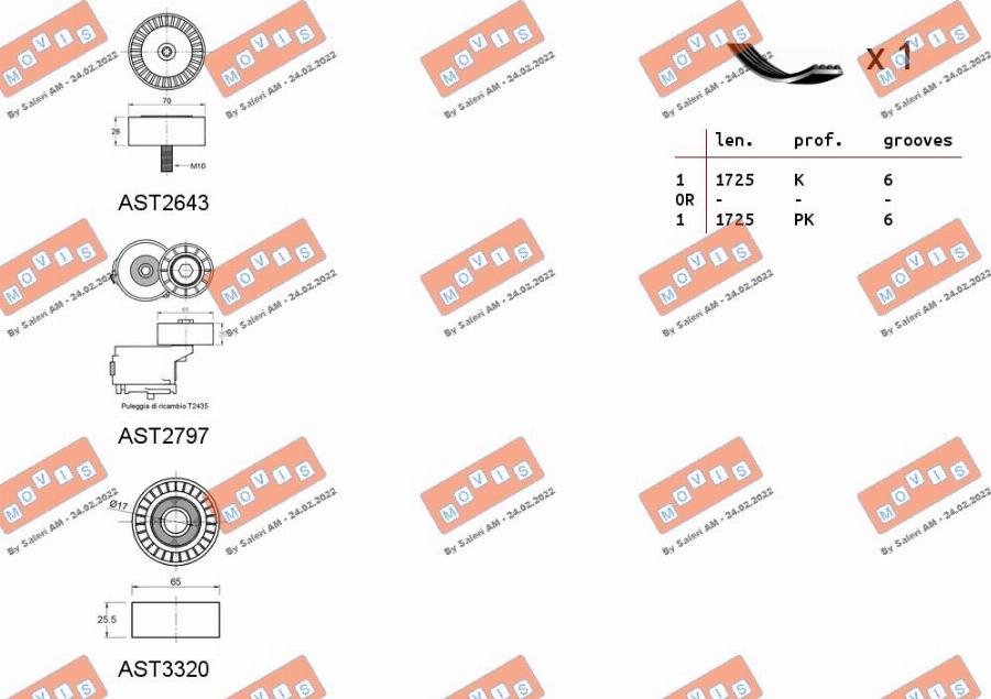 MOVIS ASTA0118 - Set curea transmisie cu caneluri aaoparts.ro