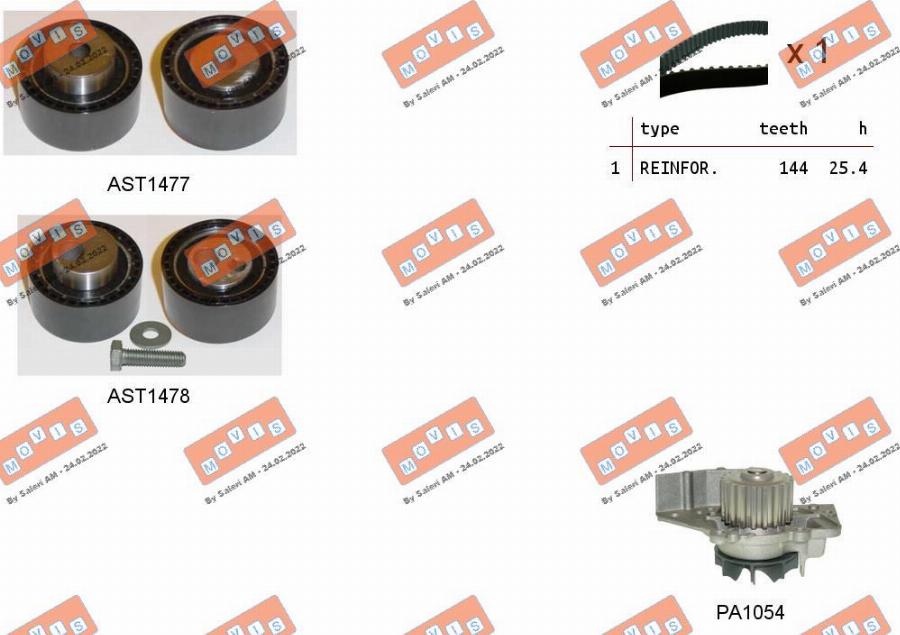 MOVIS ASTK1085PA - Set pompa apa + curea dintata aaoparts.ro