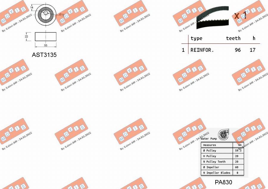 MOVIS ASTK1115PA - Set pompa apa + curea dintata aaoparts.ro