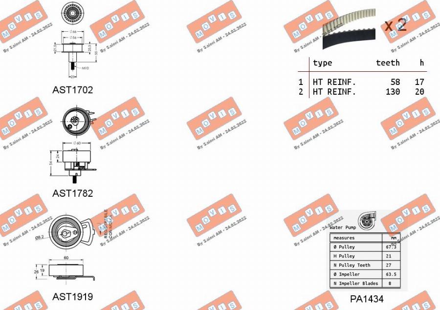 MOVIS ASTK1171PA - Set pompa apa + curea dintata aaoparts.ro