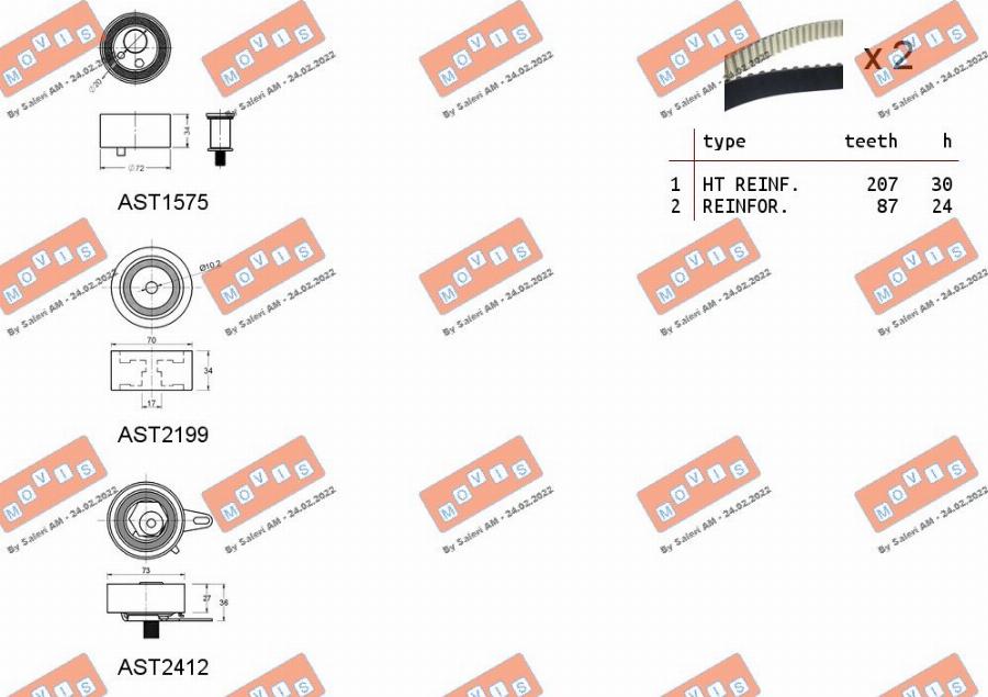 MOVIS ASTK1173 - Set curea de distributie aaoparts.ro