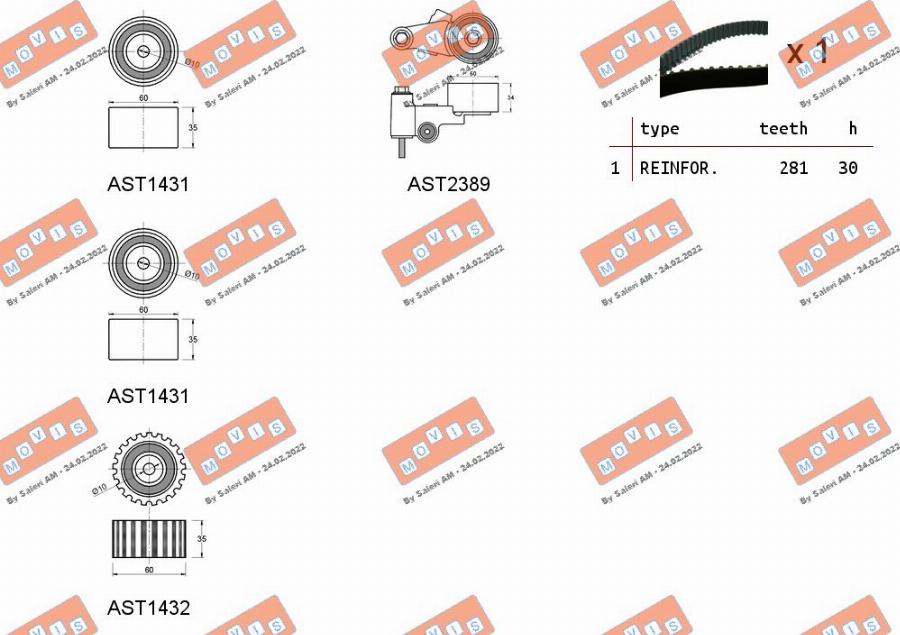 MOVIS ASTK1255 - Set curea de distributie aaoparts.ro