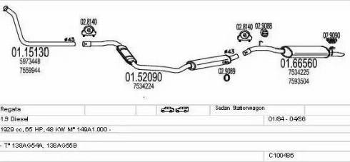 MTS C100486013203 - Sistem de esapament aaoparts.ro