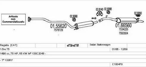 MTS C100478013195 - Sistem de esapament aaoparts.ro