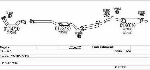 MTS C100168012876 - Sistem de esapament aaoparts.ro