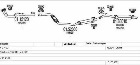 MTS C100167012875 - Sistem de esapament aaoparts.ro