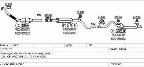MTS C380042002838 - Sistem de esapament aaoparts.ro