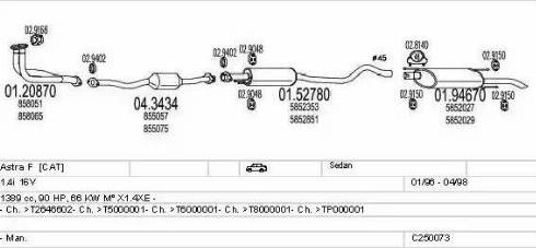 MTS C250073005180 - Sistem de esapament aaoparts.ro
