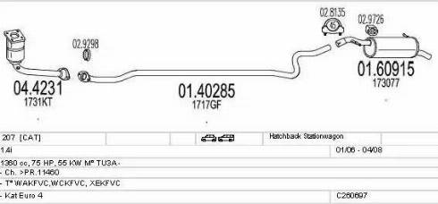 MTS C260697010611 - Sistem de esapament aaoparts.ro