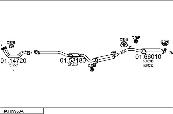 MTS FIAT09950A007444 - Sistem de esapament aaoparts.ro