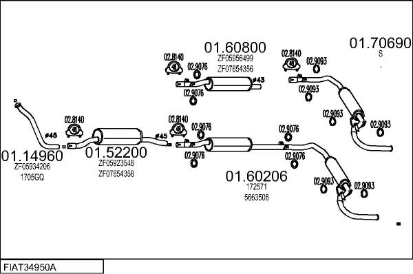 MTS FIAT34950A007786 - Sistem de esapament aaoparts.ro
