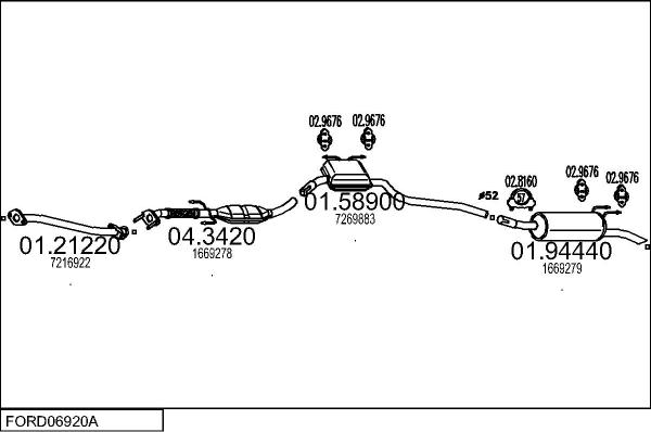 MTS FORD06920A004699 - Sistem de esapament aaoparts.ro