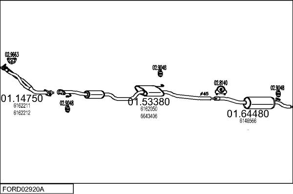 MTS FORD02920A001528 - Sistem de esapament aaoparts.ro