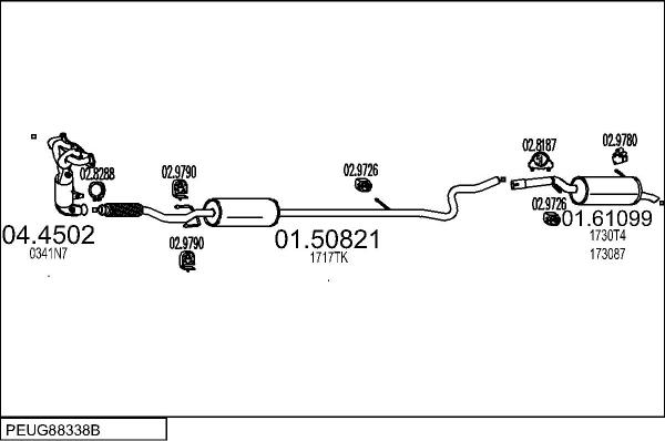 MTS PEUG88338B058571 - Sistem de esapament aaoparts.ro