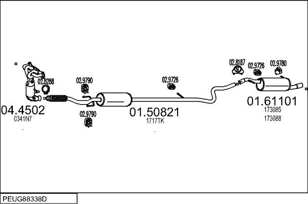 MTS PEUG88338D058571 - Sistem de esapament aaoparts.ro