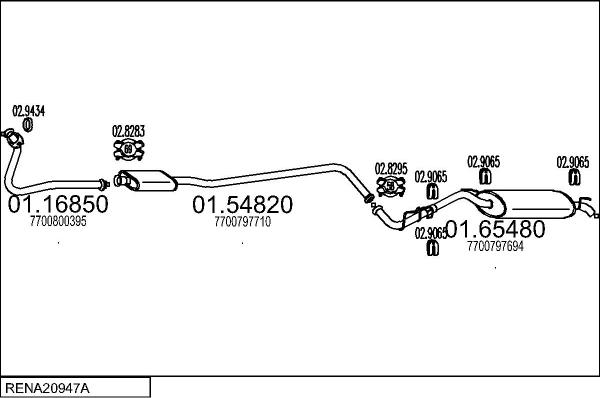 MTS RENA20947A029869 - Sistem de esapament aaoparts.ro
