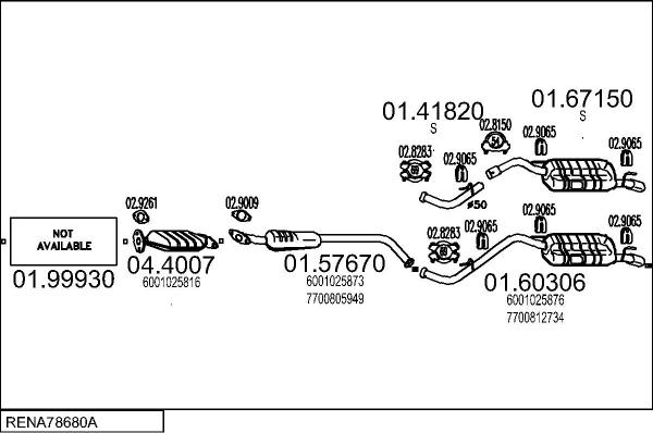 MTS RENA78680A004807 - Sistem de esapament aaoparts.ro