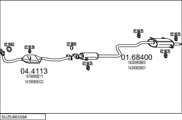 MTS SUZU66359A004450 - Sistem de esapament aaoparts.ro