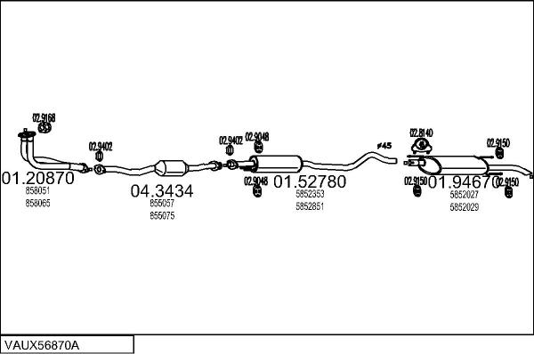 MTS VAUX56870A010389 - Sistem de esapament aaoparts.ro