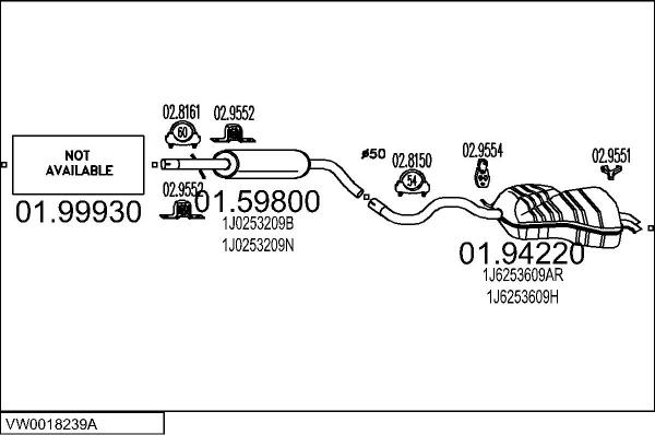MTS VW0018239A008979 - Sistem de esapament aaoparts.ro