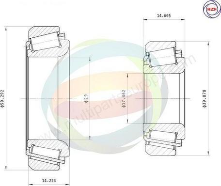 Multiparts 70-000003 - Set rulment roata aaoparts.ro
