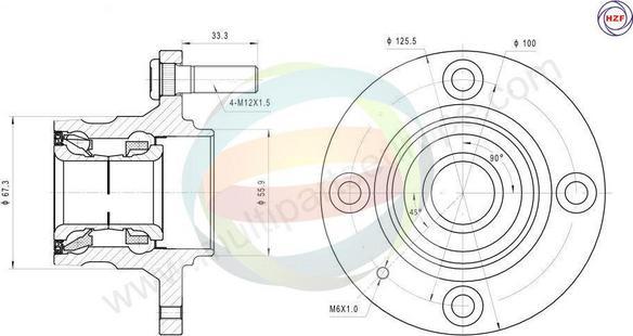 Multiparts 70-080058 - Set rulment roata aaoparts.ro