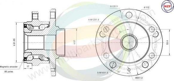 Multiparts 70-210095 - Set rulment roata aaoparts.ro