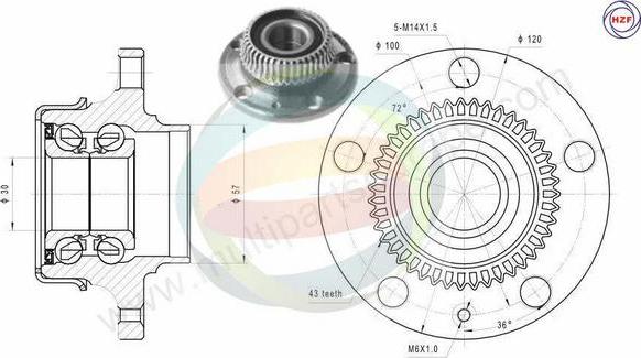 Multiparts 70-210044 - Set rulment roata aaoparts.ro